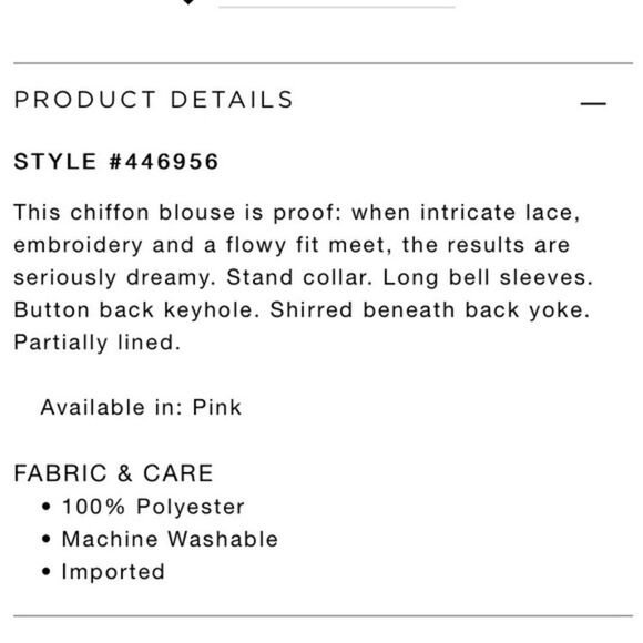 Loft Bell Sleeve Sheer Paisley Lace Blouse‎ M NWT - Picture 9 of 9